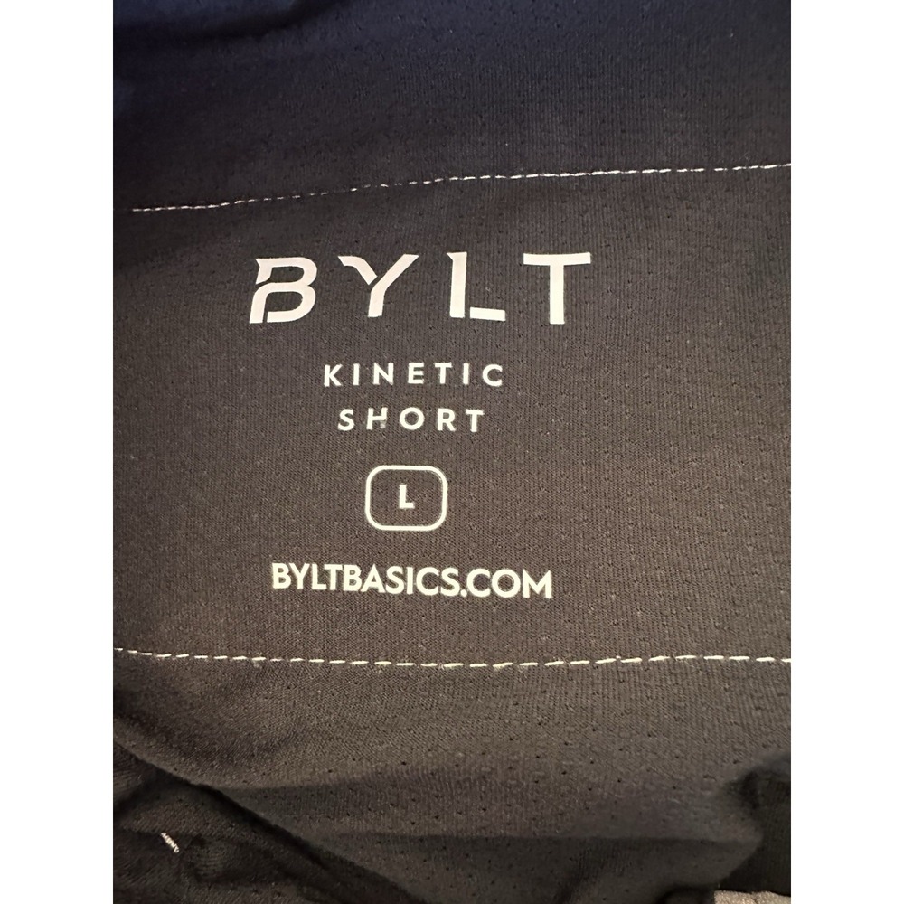 BYLT Mens Kinetic Shorts L Gray Chino Stretch Golf Performance Active - Picture 7 of 8